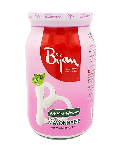 بیژن سس مایونز کم چرب شیشه 480 گرمی